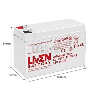 Bater�a 12 Voltios 9 Amperios Long Life | LVHR12-210W Liven Battery